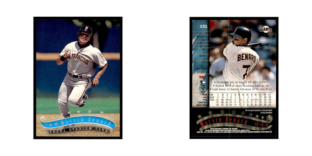 1997 Stadium Club Marvin Benard Baseball Cards #151