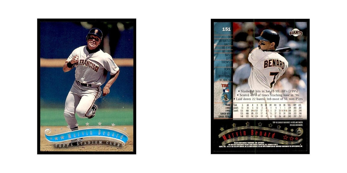 1997 Stadium Club Marvin Benard Baseball Cards #151