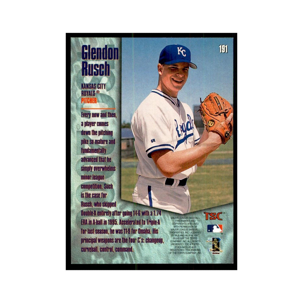1997 Stadium Club Glendon Rusch Baseball Cards #191