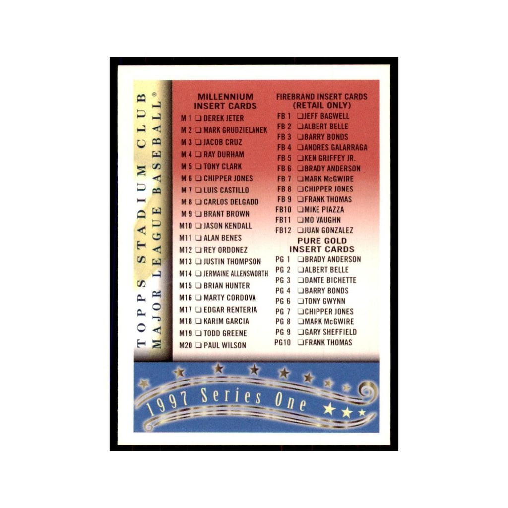 1997 Stadium Club Checklist Baseball Cards #3 OF 4