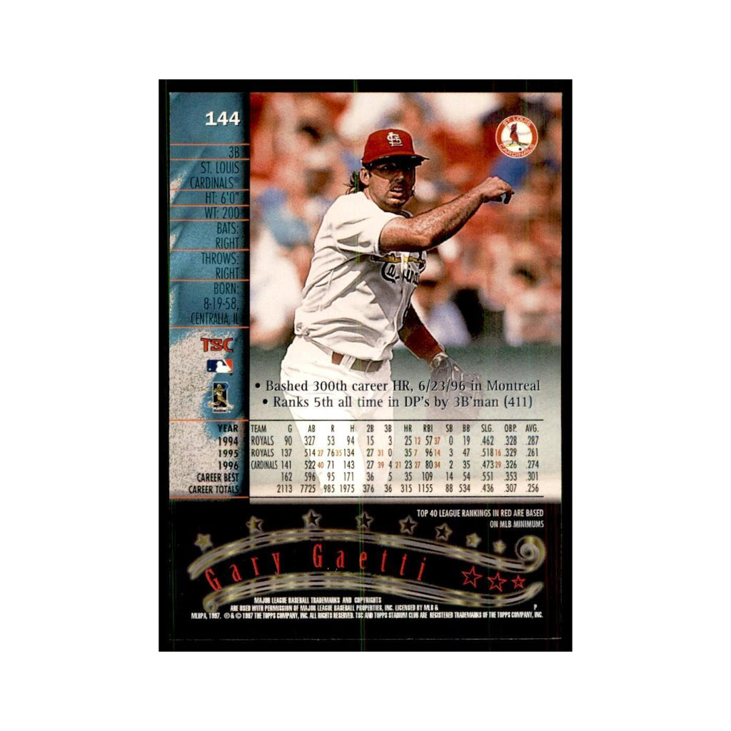 1997 Stadium Club Gary Gaetti Baseball Cards #144