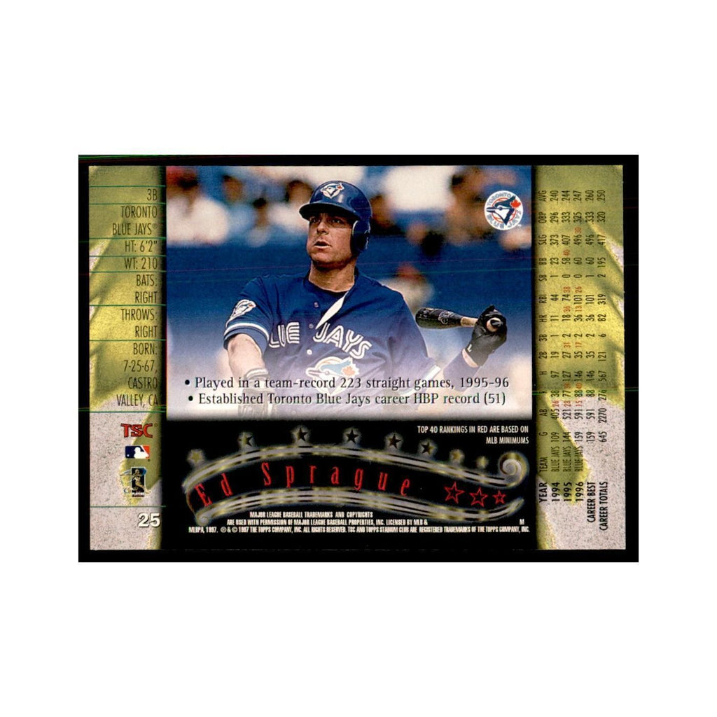1997 Stadium Club Ed Sprague Baseball Cards #25