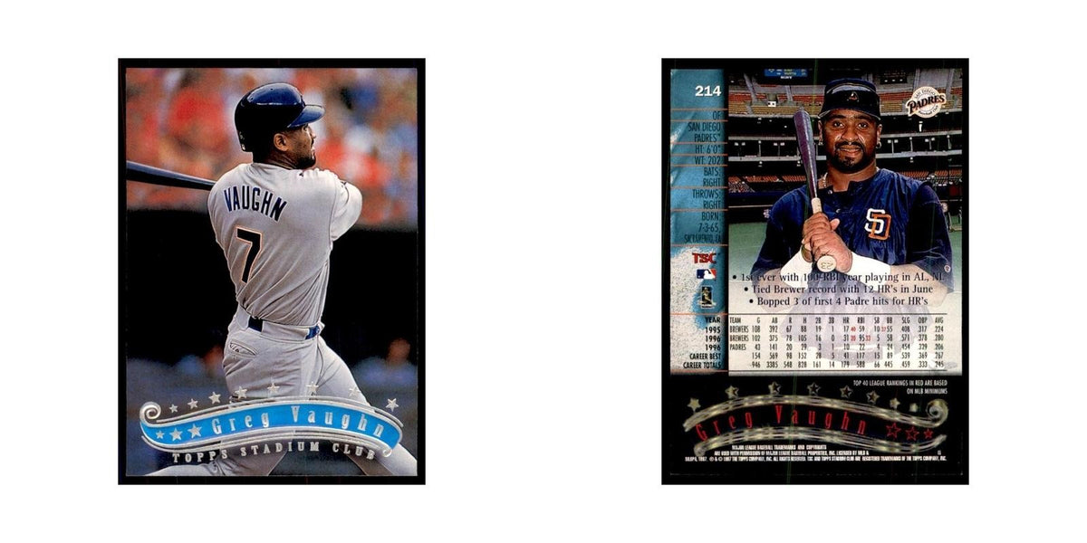 1997 Stadium Club Greg Vaughn Baseball Cards #214