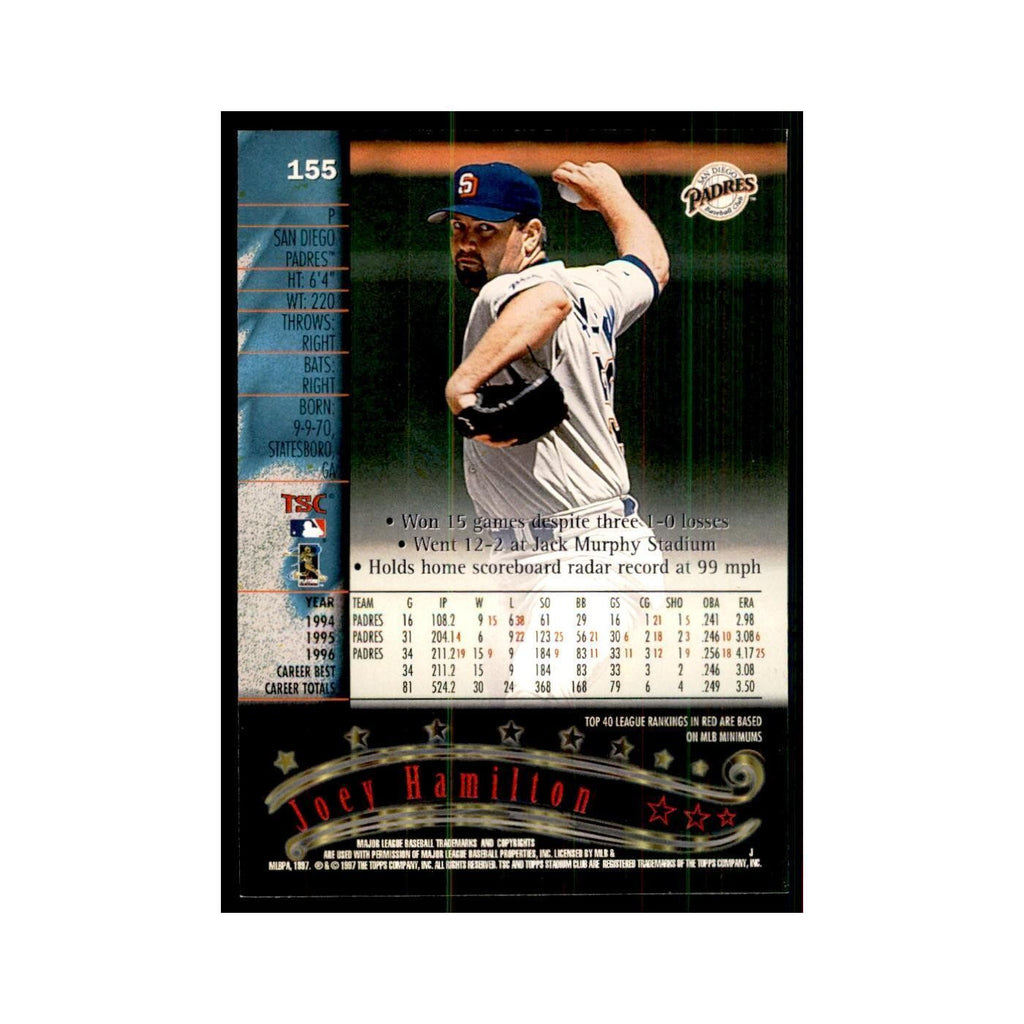 1997 Stadium Club Joey Hamilton Baseball Cards #155