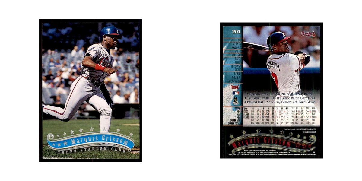 1997 Stadium Club Marquis Grissom Baseball Cards #201