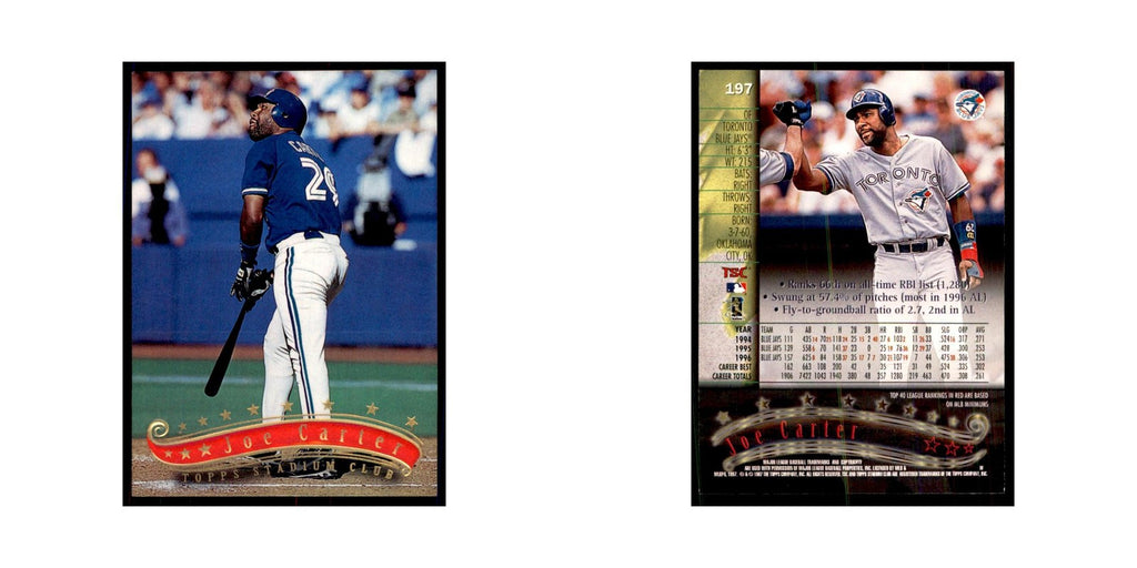 1997 Stadium Club Joe Carter Baseball Cards #197
