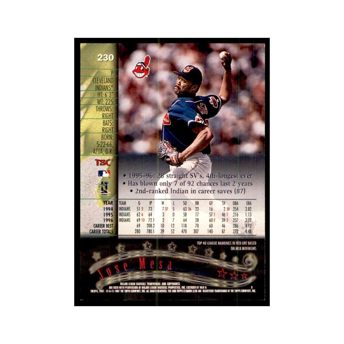 1997 Stadium Club Jose Mesd Baseball Cards #230