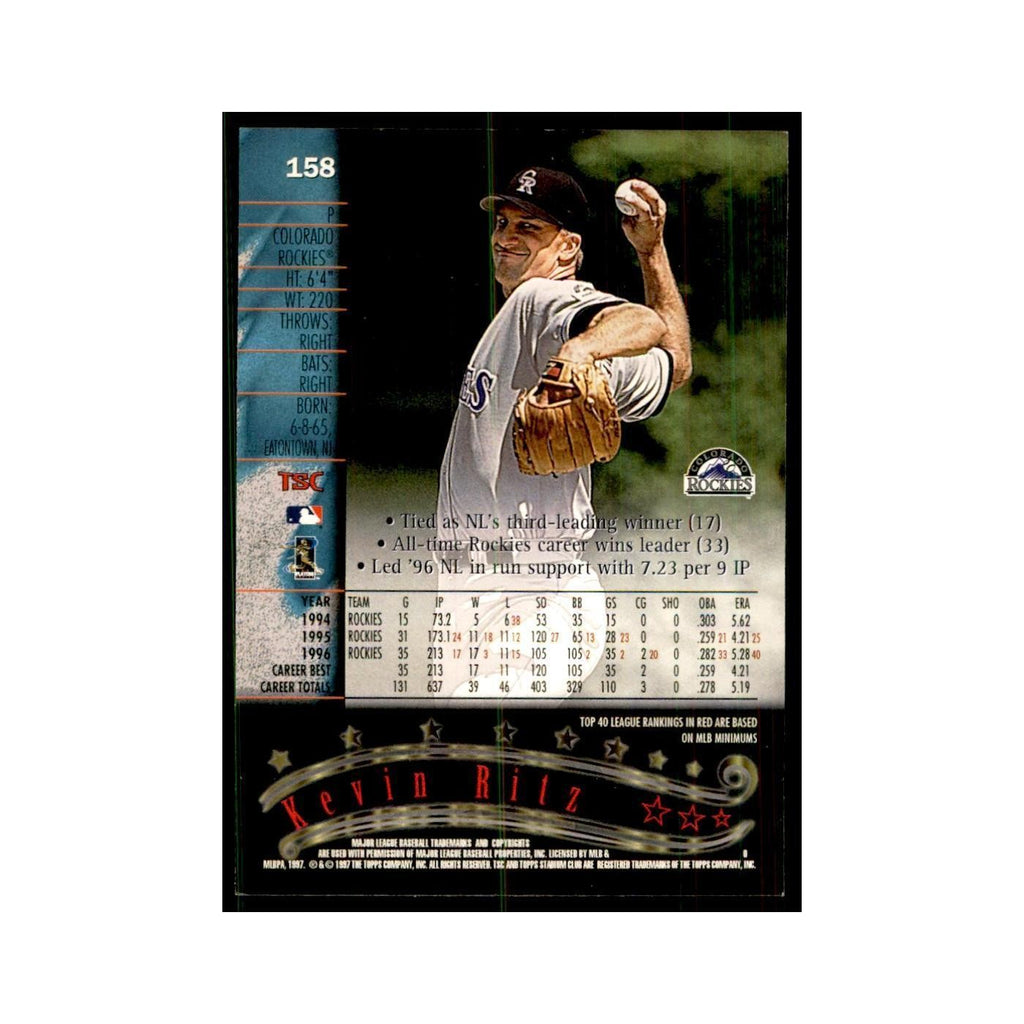 1997 Stadium Club Kevin Ritz Baseball Cards #158
