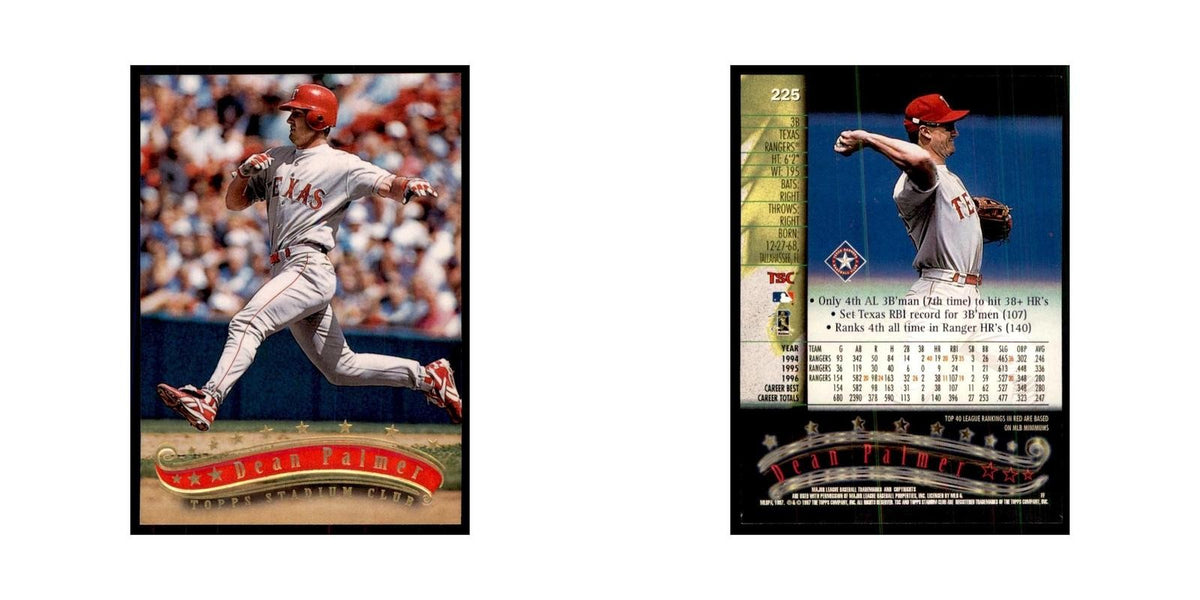 1997 Stadium Club Dean Palmer Baseball Cards #225