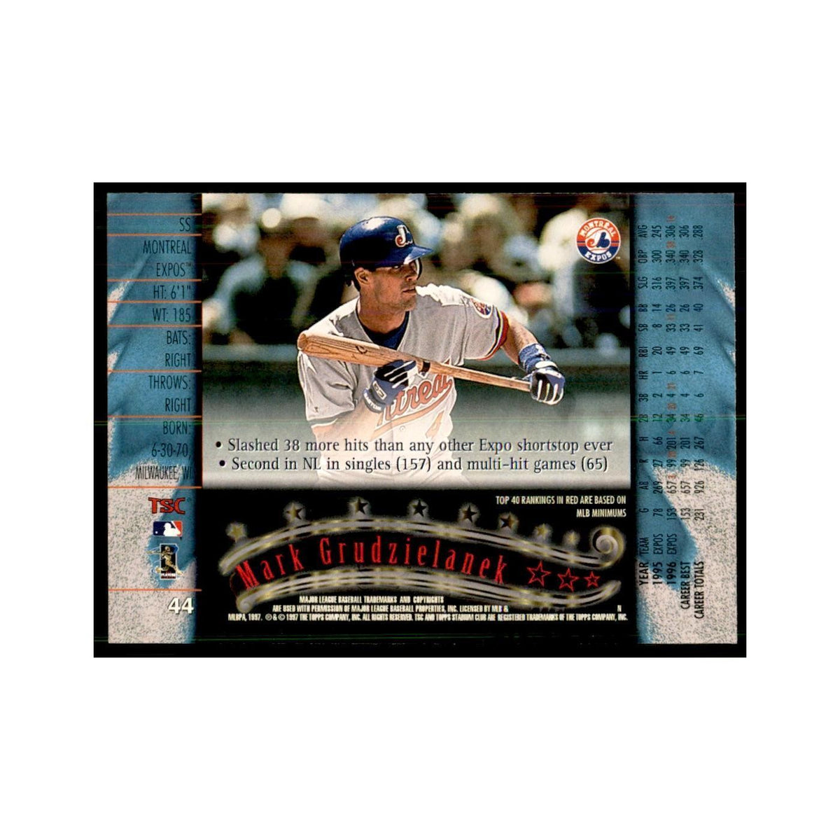1997 Stadium Club Mark Grudzielanek Baseball Cards #44
