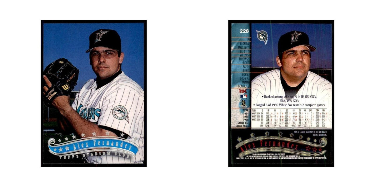 1997 Stadium Club Alex Fernandez Baseball Cards #228