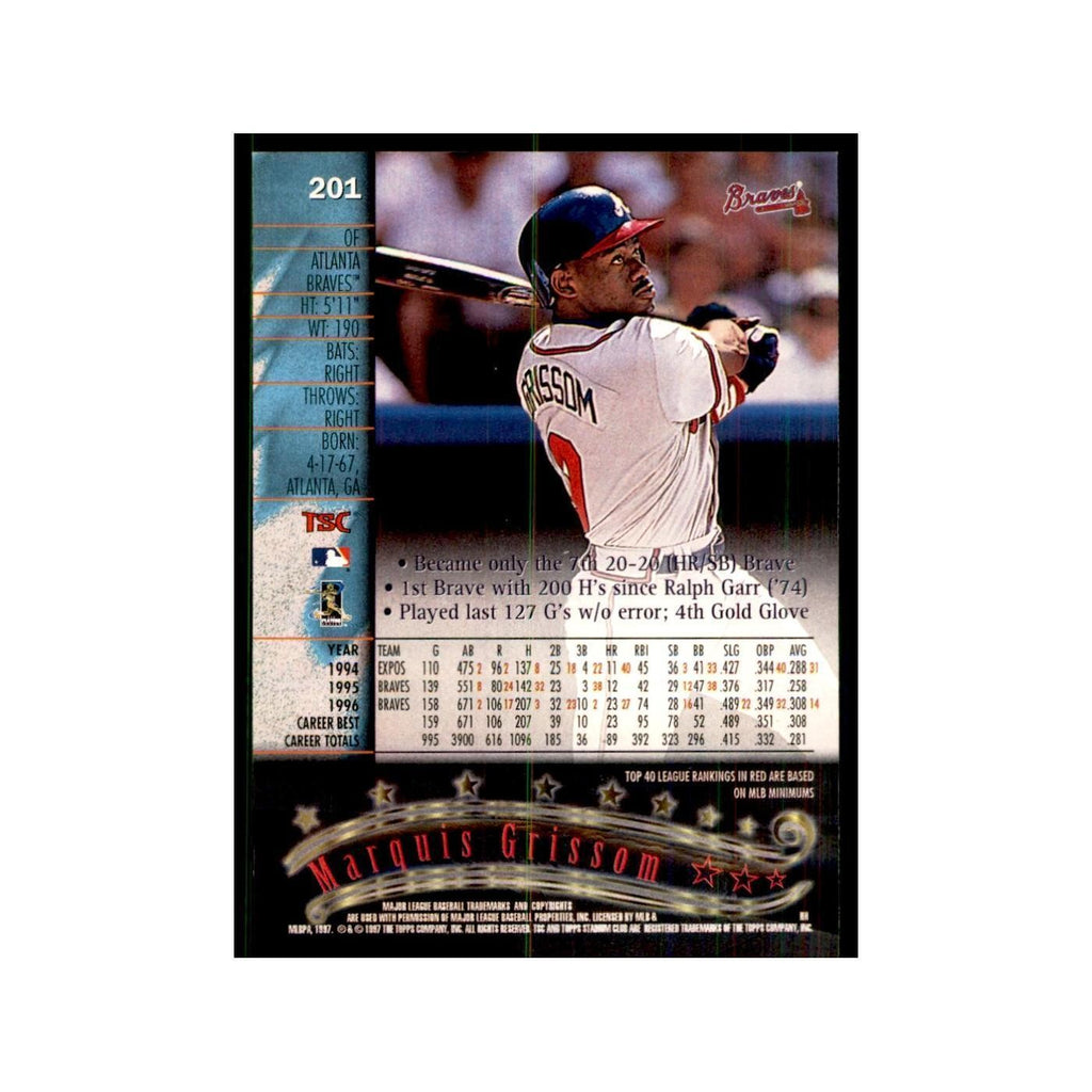 1997 Stadium Club Marquis Grissom Baseball Cards #201