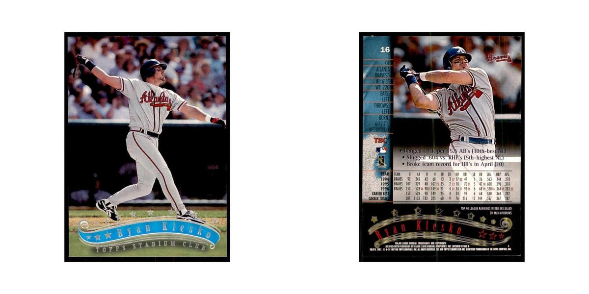 1997 Stadium Club Ryan Klesko Baseball Cards #16