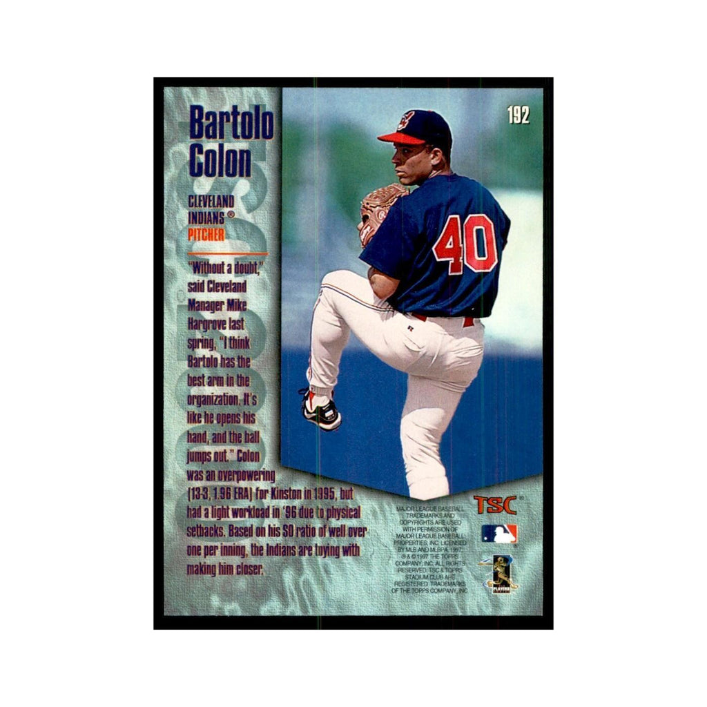 1997 Stadium Club Bartolo Colon Baseball Cards #192