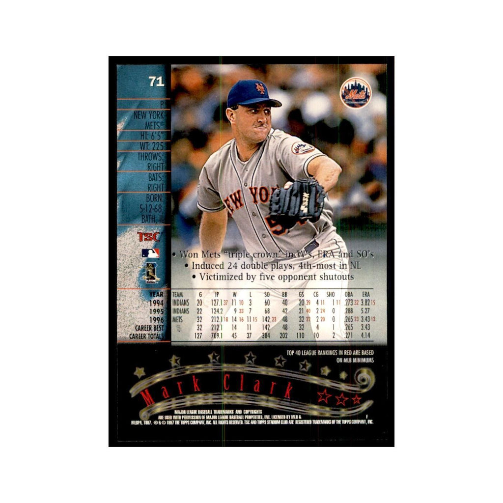 1997 Stadium Club Mark Clark Baseball Cards #71