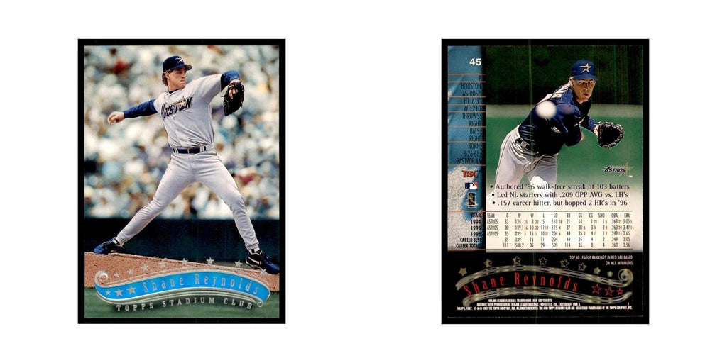 1997 Stadium Club Shane Reynolds Baseball Cards #45