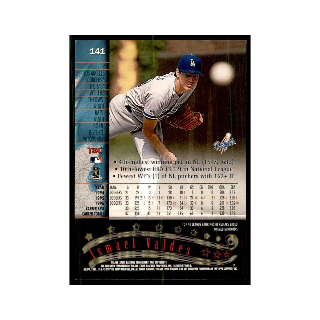 1997 Stadium Club Ismael Valdes Baseball Cards #141