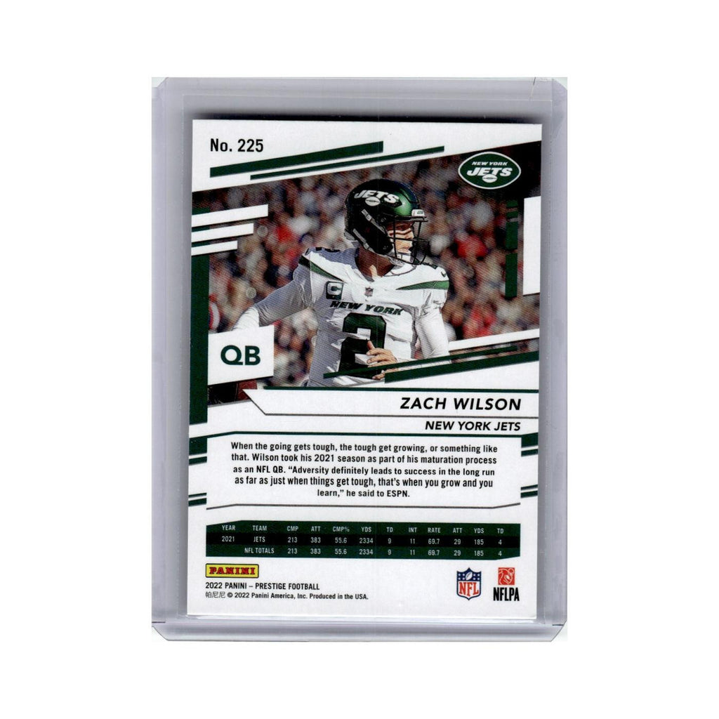 Zach Wilson 2022 Panini Prestige #225 New York Jets Football Card NM