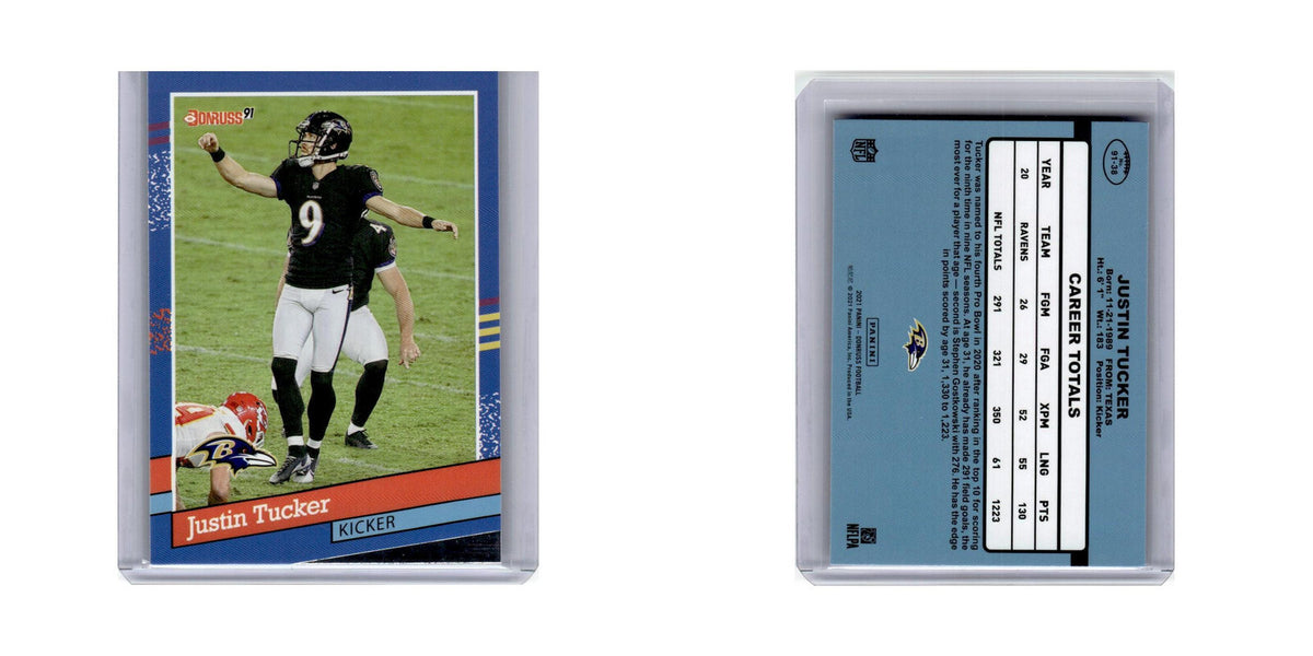 Justin Tucker 2021 Donruss #91-38 Baltimore Ravens Football Card NM