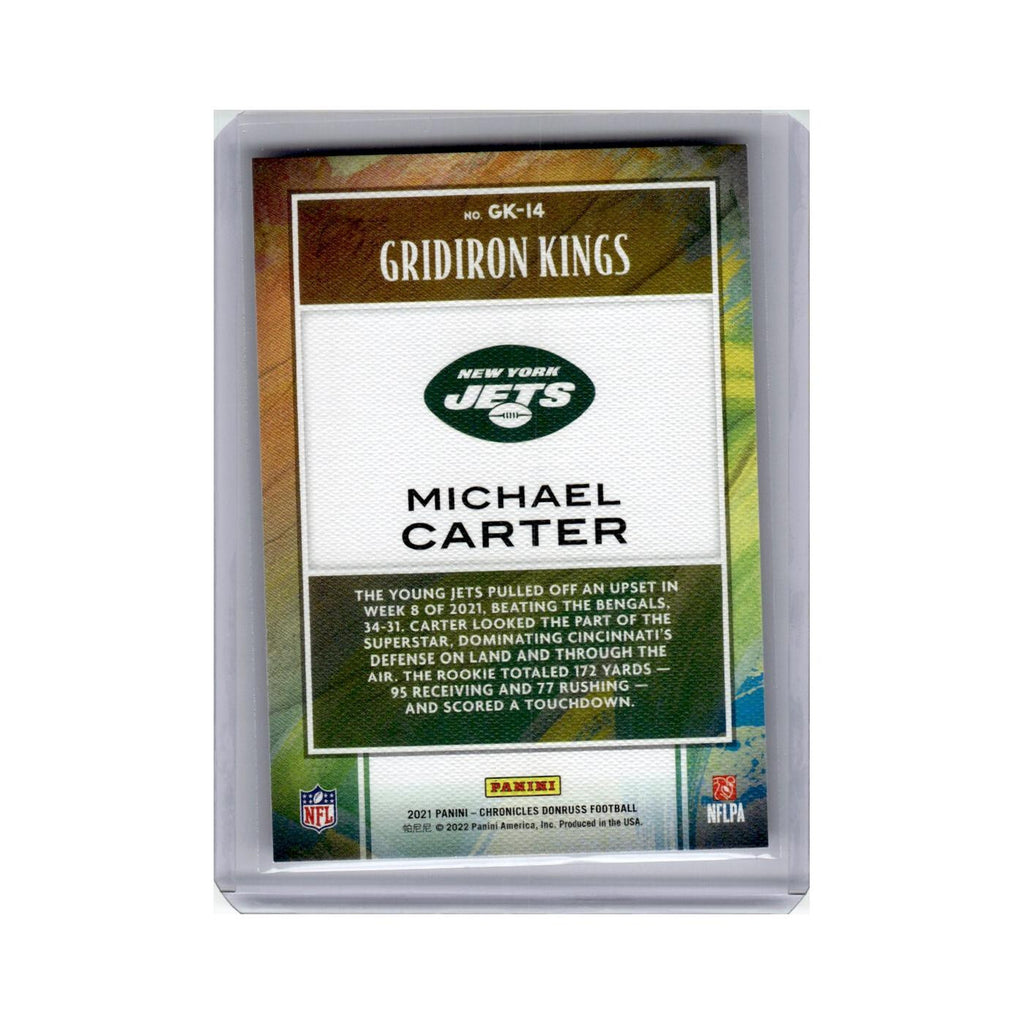 Michael Carter 2021 Panini Chronicles Gridiron Kings #GK-14 New York Jets NM