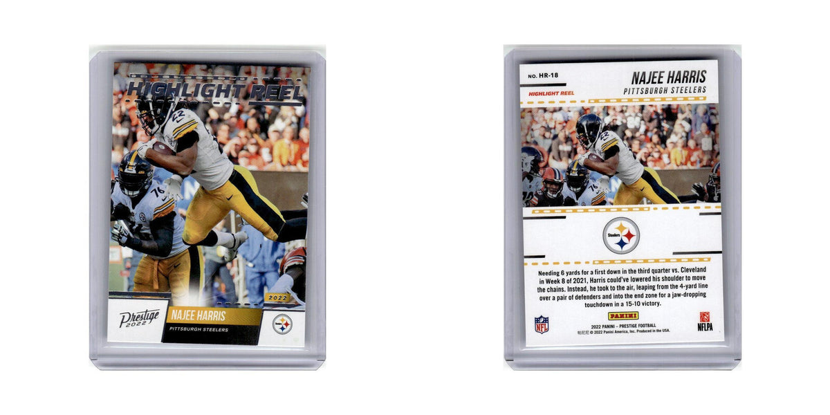 Najee Harris 2022 Panini Prestige Highlight Reel #HR-18 Pittsburgh Steelers NM