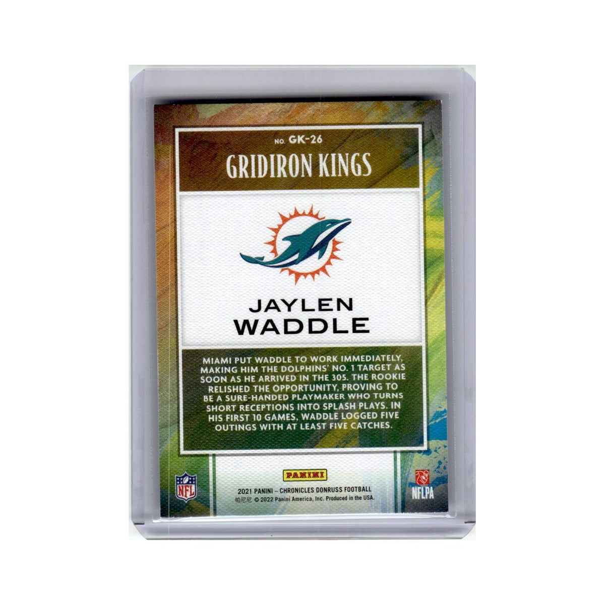 Jaylen Waddle 2021 Panini Chronicles Gridiron Kings #GK-26 Miami Dolphins NM