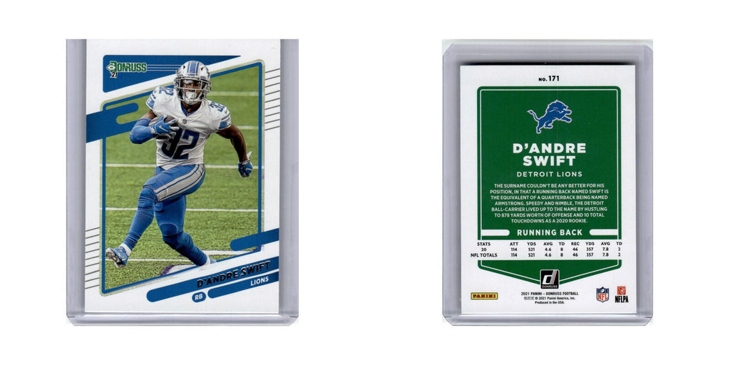 D'Andre Swift 2021 Donruss #171 Detroit Lions Football Card NM