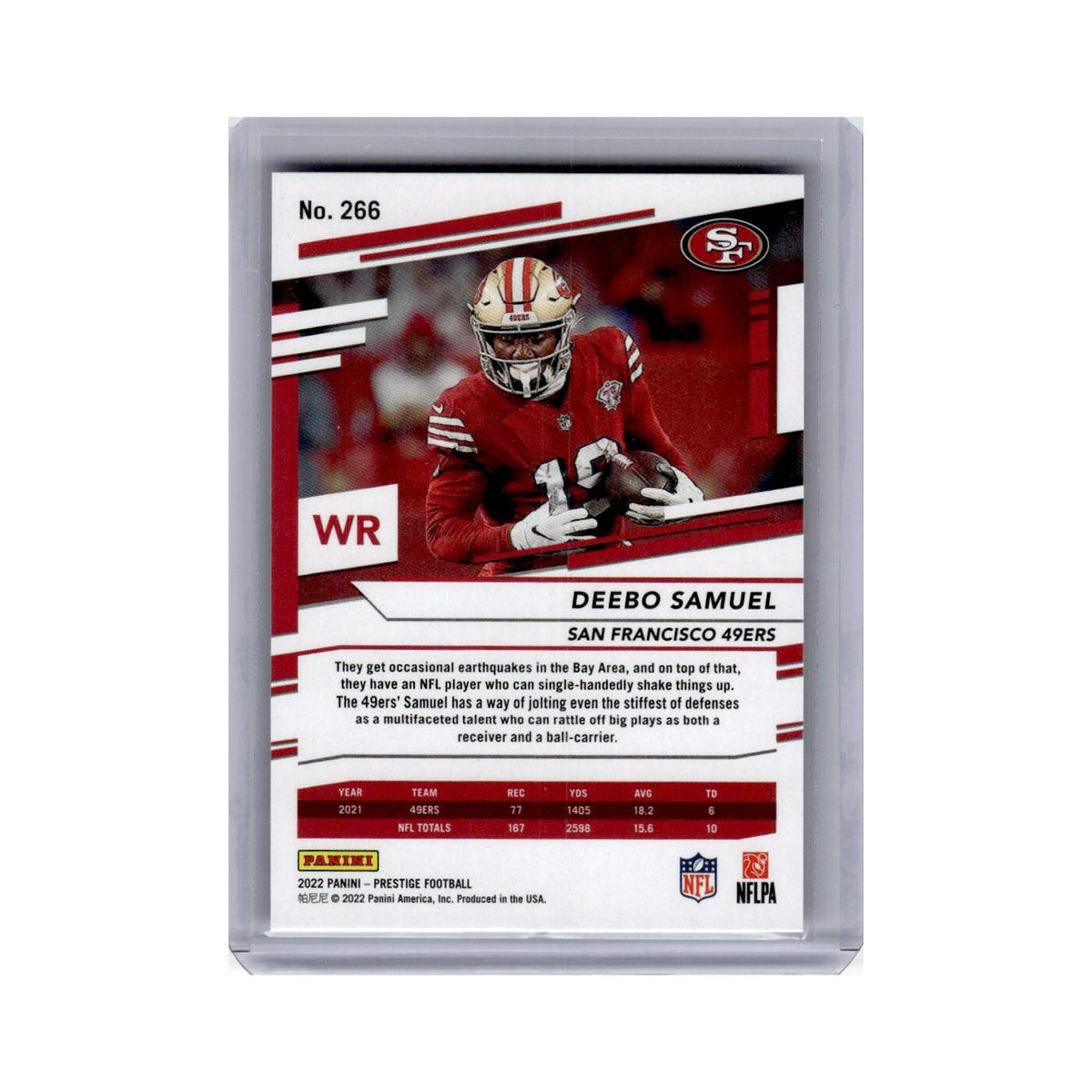Deebo Samuel 2022 Panini Prestige #266 San Francisco 49ers Football Card NM