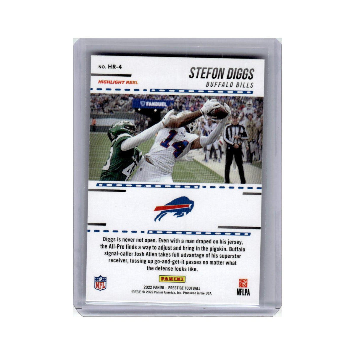 Stefon Diggs 2022 Panini Prestige Highlight Reel #HR-4 Buffalo Bills NM