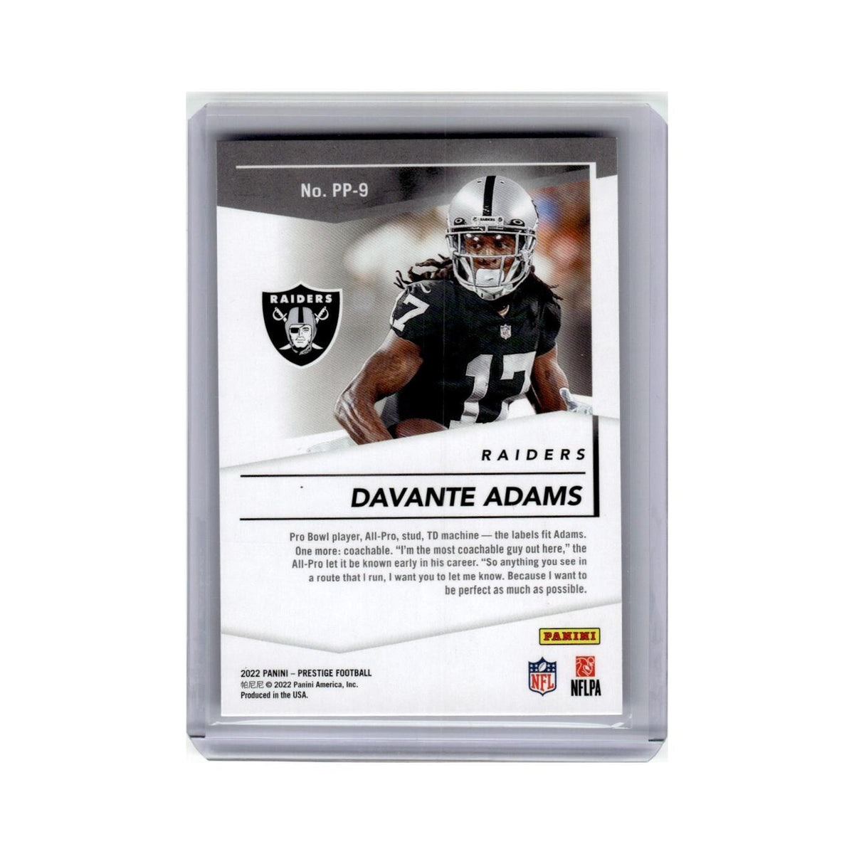 Davante Adams 2022 Panini Prestige Prestigious Pros #PP-9 Las Vegas Raiders NM