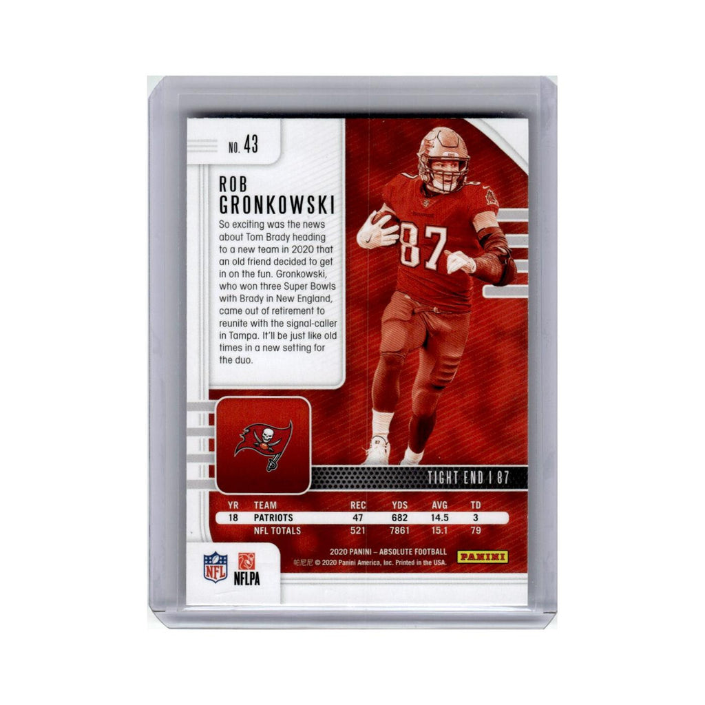 Rob Gronkowski 2020 Panini Absolute #43 Tampa Bay Buccaneers Football Card NM