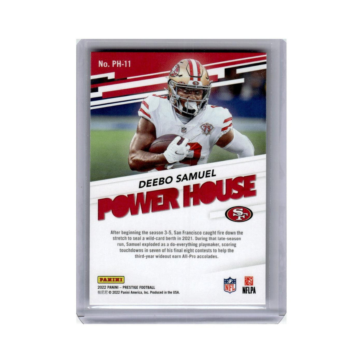 Deebo Samuel 2022 Panini Prestige Power House #PH-11 San Francisco 49ers NM