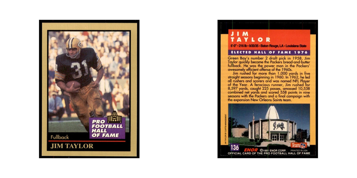 1991 ENOR Corp Jim Taylor Football Cards #136