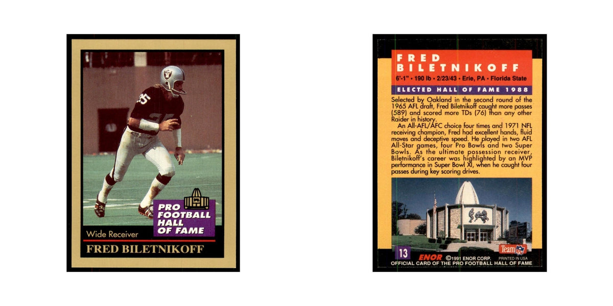 1991 ENOR Corp Fred Biletnikoff Football Cards #13