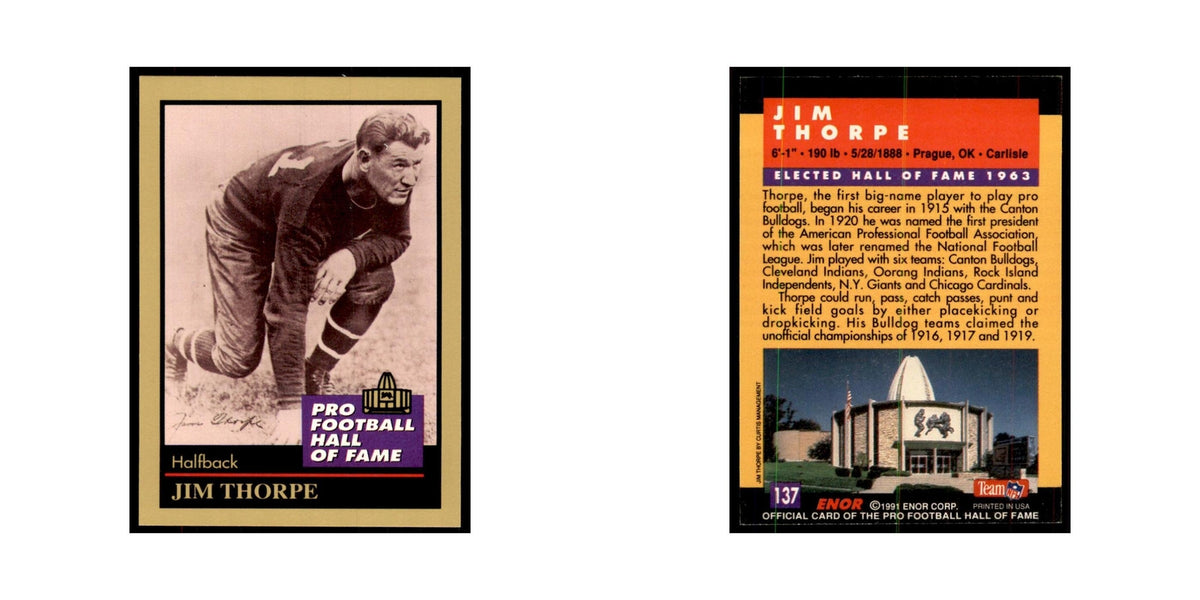 1991 ENOR Corp Jim Thorpe Football Cards #137