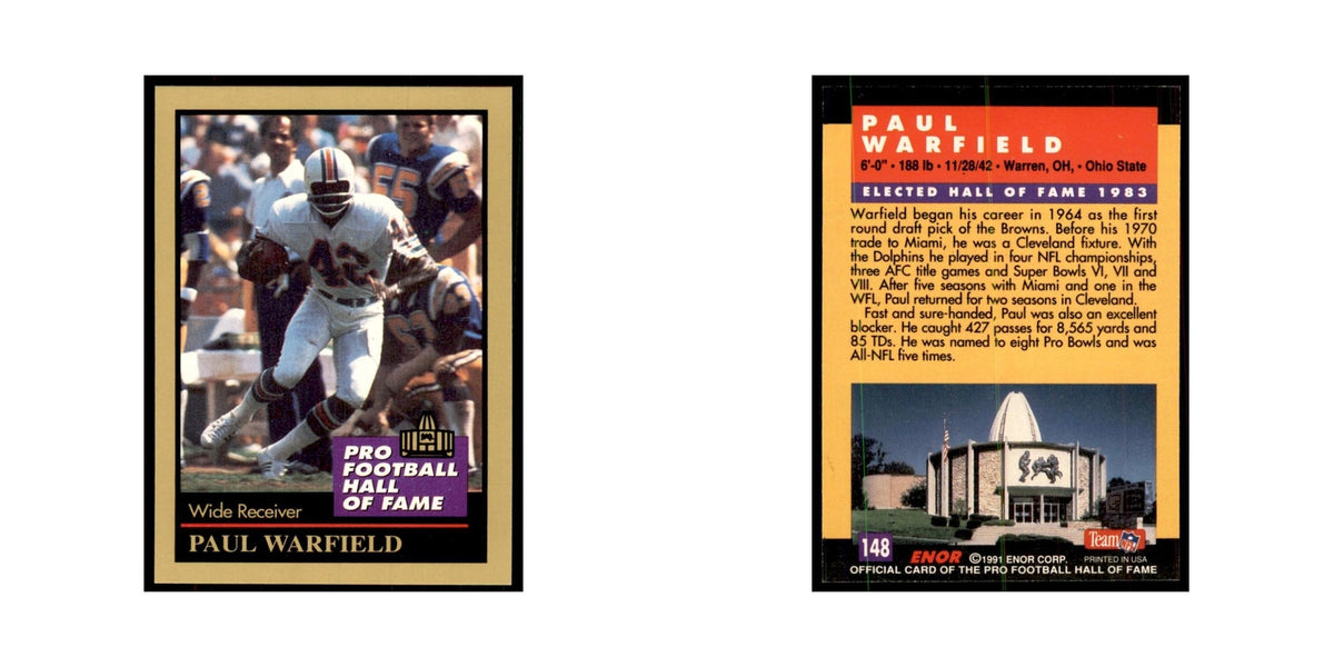 1991 ENOR Corp Paul Warfield Football Cards #148