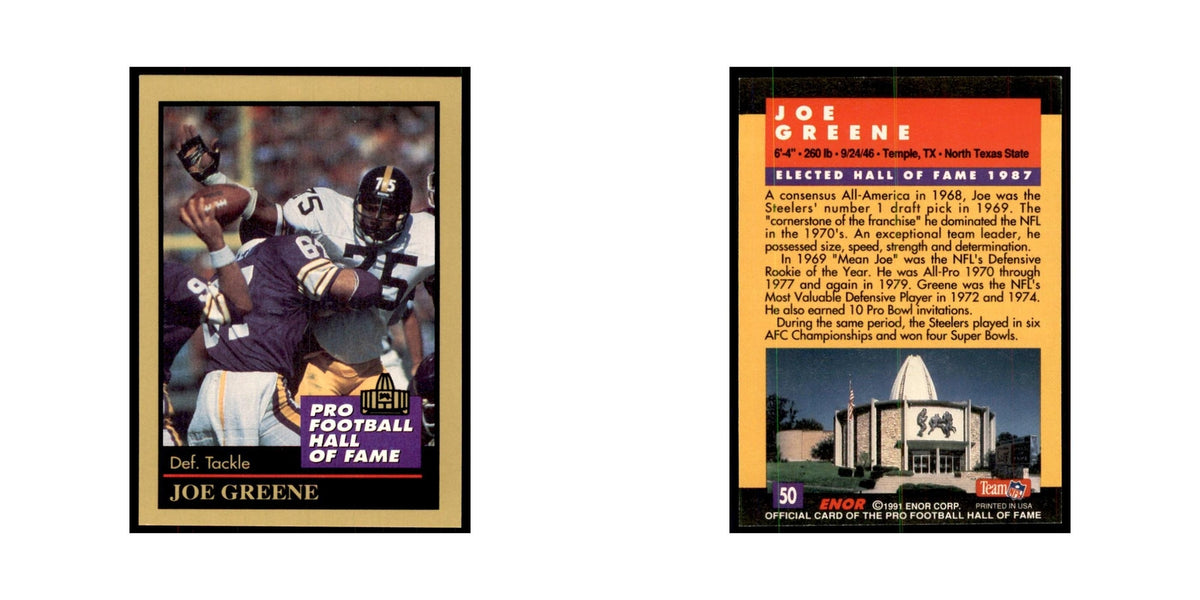 1991 ENOR Corp Joe Greene Football Cards #50