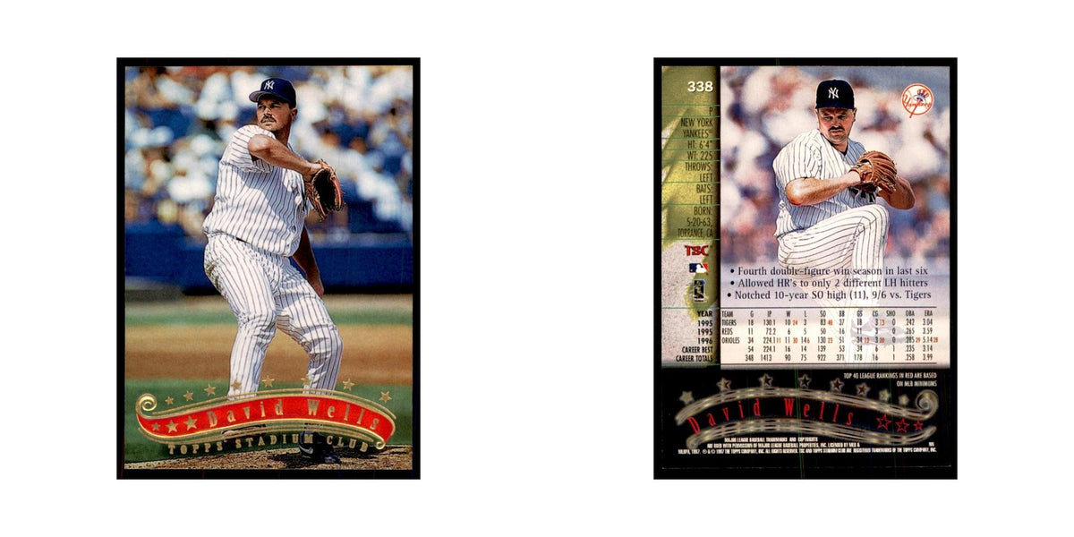 1997 Stadium Club David Wells Baseball Cards #338