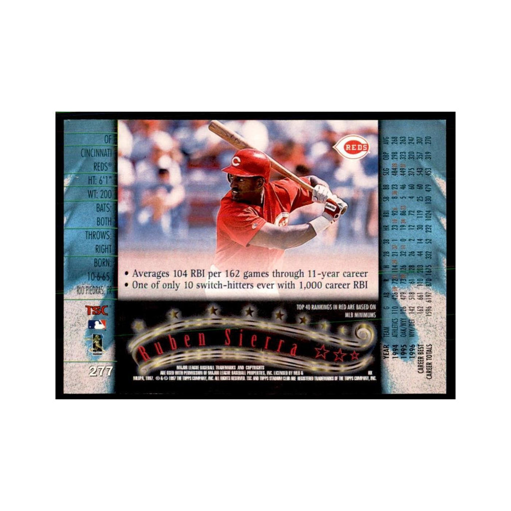 1997 Stadium Club Ruben Sierra Baseball Cards #277