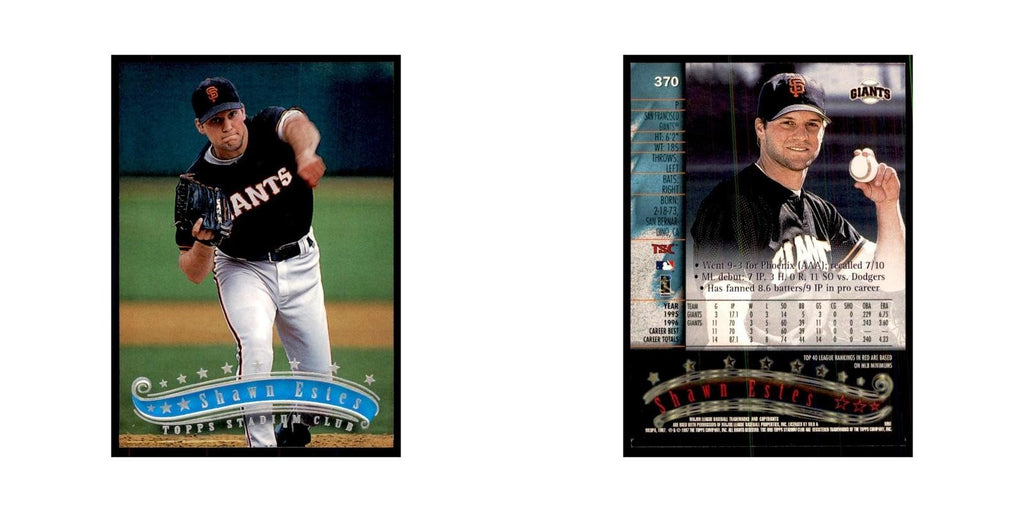1997 Stadium Club Shawn Estes Baseball Cards #370