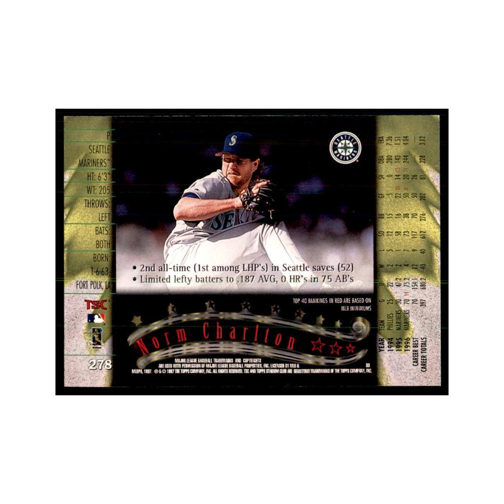 1997 Stadium Club Norm Charlton Baseball Cards #278