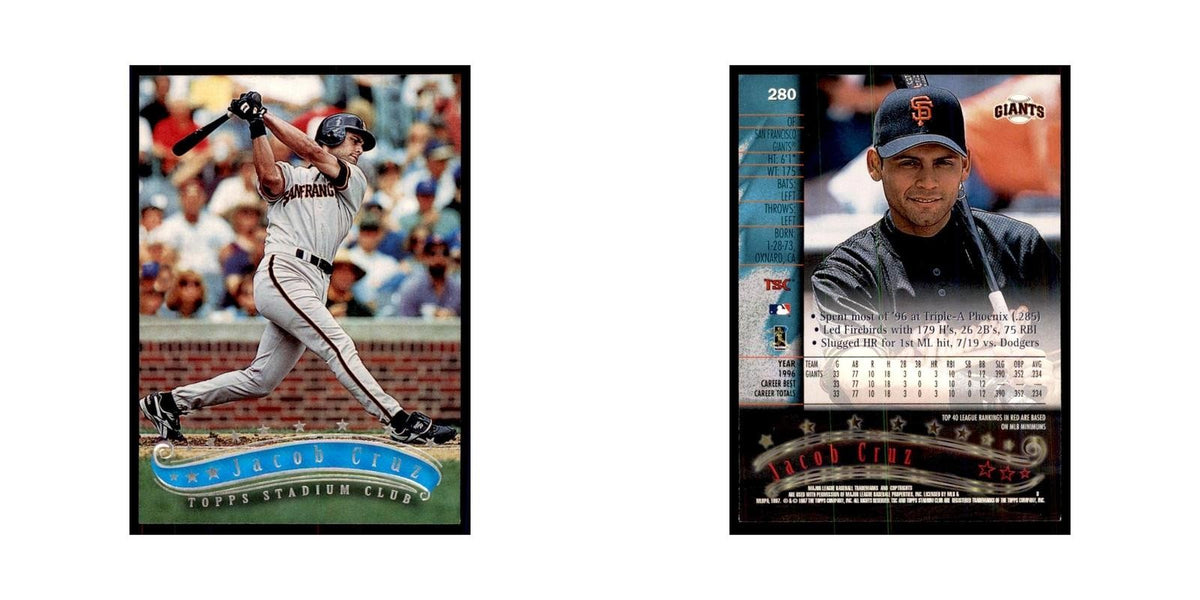 1997 Stadium Club Jacob Cruz Baseball Cards #280