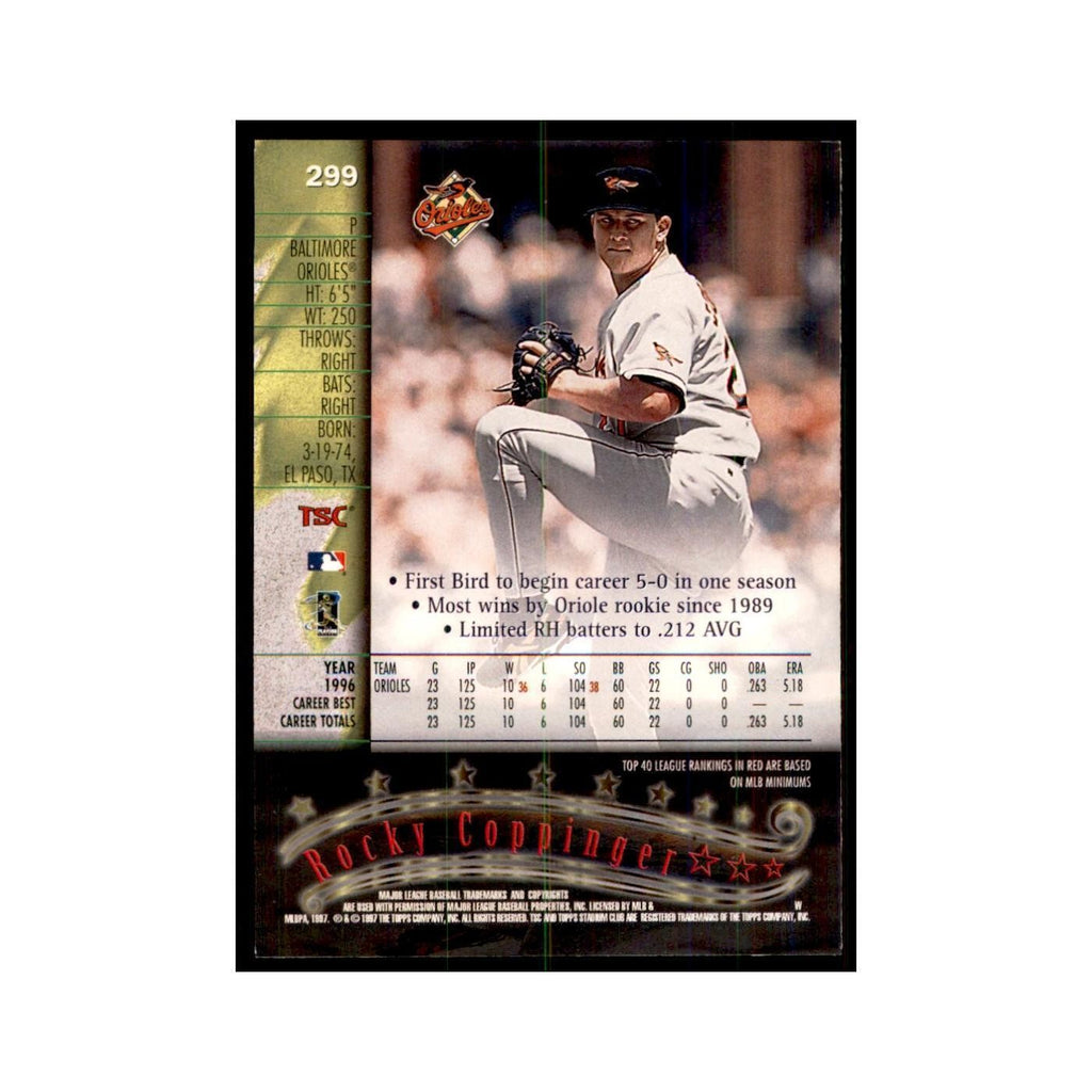 1997 Stadium Club Rocky Coppinger Baseball Cards #299
