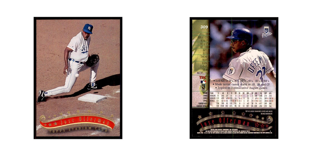 1997 Stadium Club Jose Offerman Baseball Cards #309