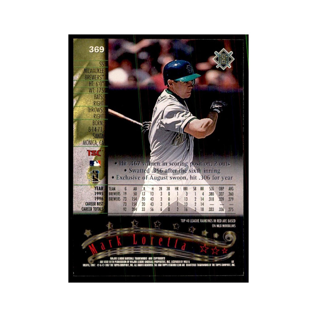 1997 Stadium Club Mark Loretta Baseball Cards #369