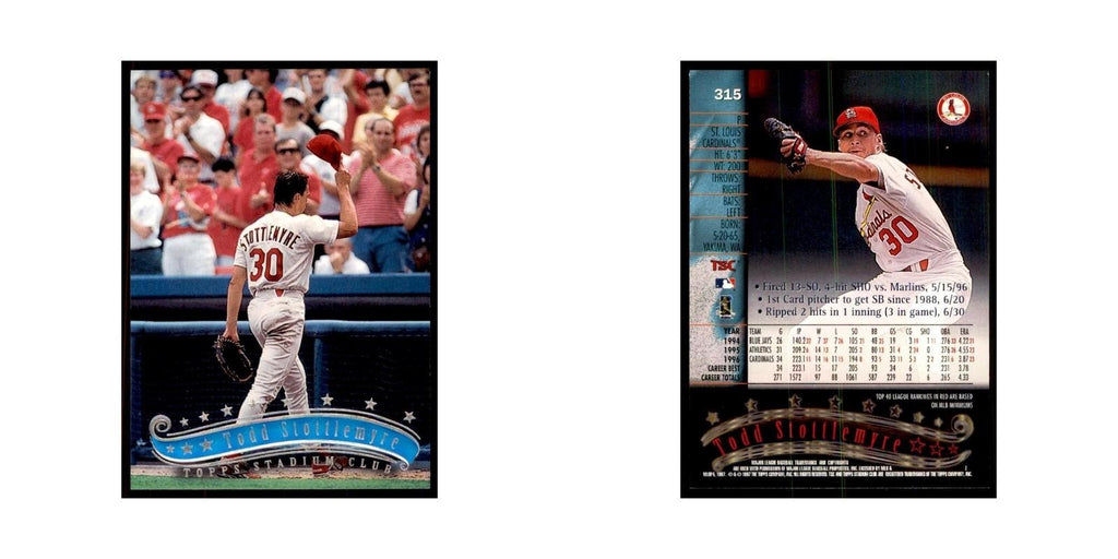 1997 Stadium Club Todd Stottlemyre Baseball Cards #315