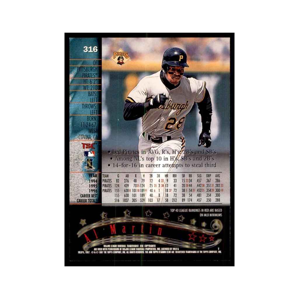 1997 Stadium Club Al Martin Baseball Cards #316