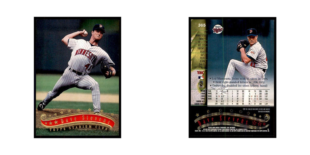 1997 Stadium Club Dave Stevens Baseball Cards #365