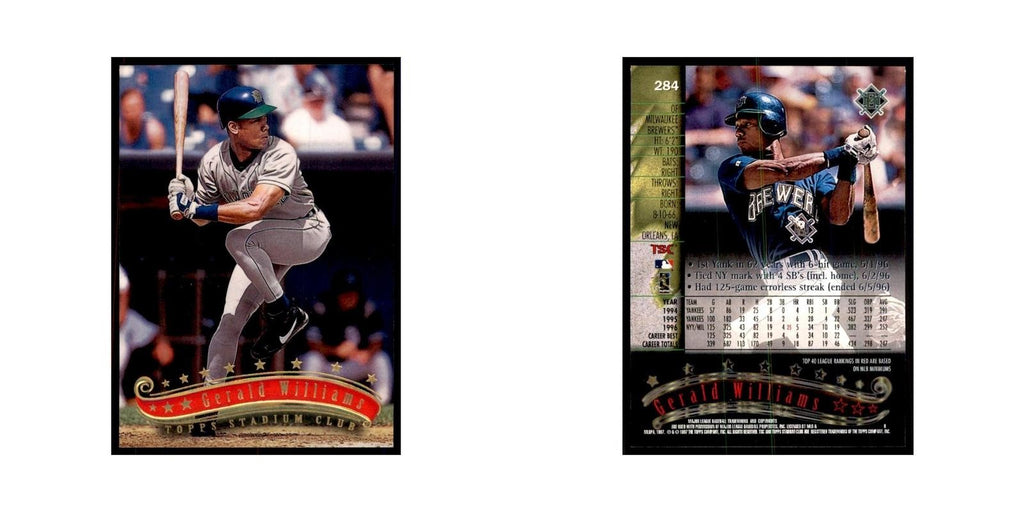 1997 Stadium Club Gerald Williams Baseball Cards #284