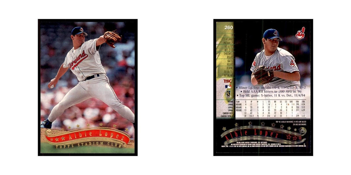 1997 Stadium Club Albie Lopez Baseball Cards #260
